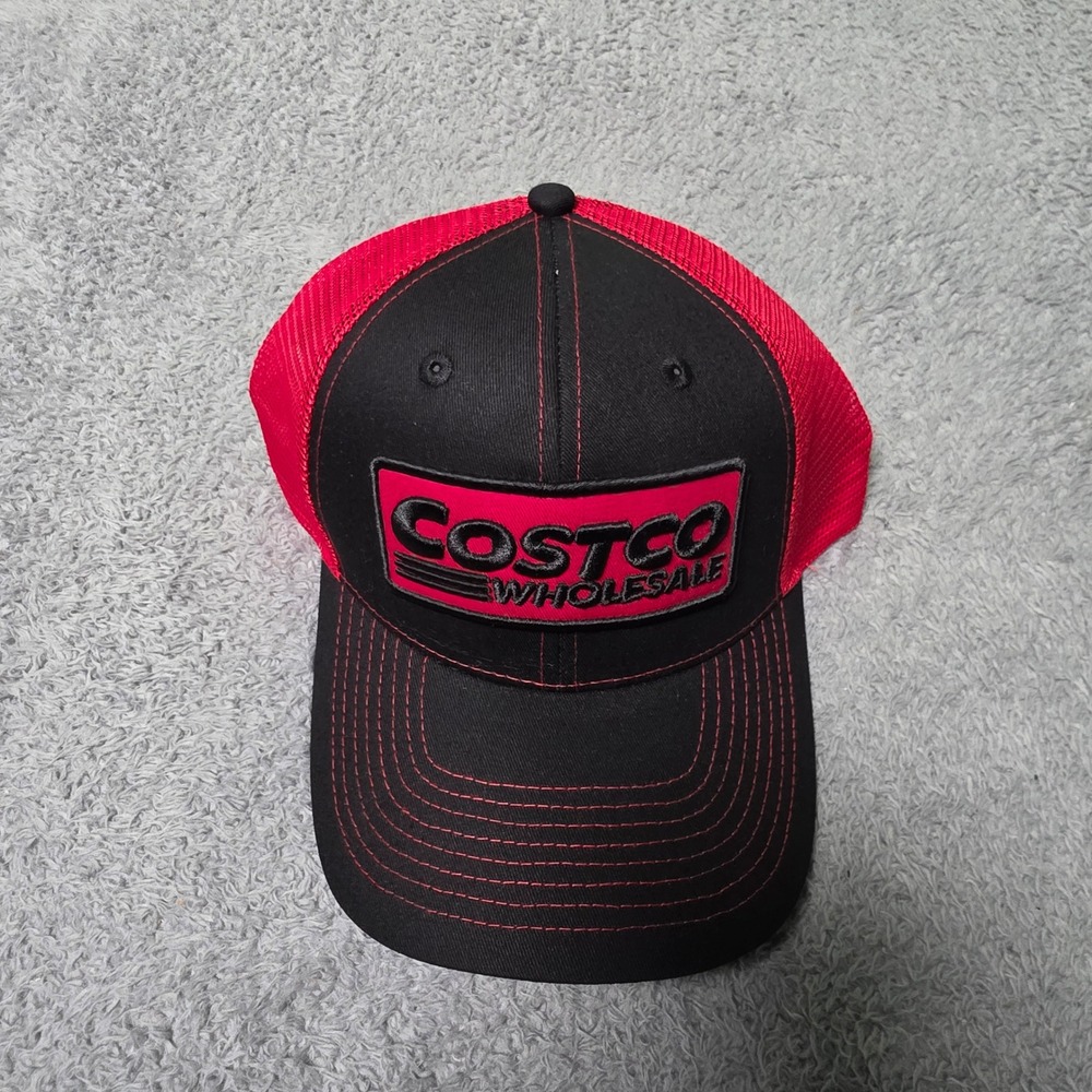 Bamko Unisex OS Costco Wholesale Trucker Hat Black Red Snapback Mesh Cap